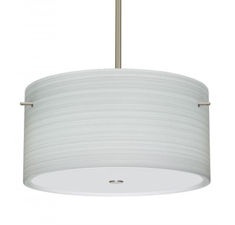 Besa Stem Pendant Tamburo 16 Satin Nickel Chalk 3x100W Medium Base (127|1KT-4008KR-SN)