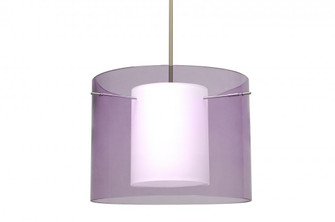Besa Stem Pendant Pahu 16 Satin Nickel Transparent Amethyst/Opal 1x150W Medium Base A (127|1TT-A00707-SN)
