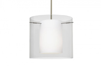 Besa Stem Pendant Pahu 12 Satin Nickel Clear 1x100W Medium Base (127|1TT-C18407-SN)