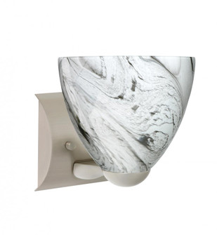 Besa Wall Sasha Satin Nickel Marble Grigio 1x75W Medium Base (127|1WZ-7572MG-SN)