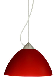 Besa Tessa Cable Pendant Red Matte Satin Nickel 1x75W Medium Base (127|1KX-420131-SN)