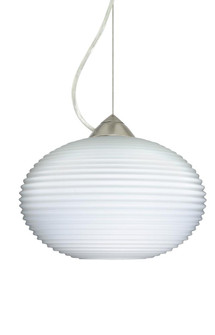 Besa Pape 12 Pendant 1Kx Opal Ribbed Satin Nickel 1x100W Medium Base (127|1KX-491307-SN)