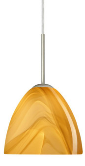 Besa Sasha LED Pendant 1Bc Honey Satin Nickel 1x9W LED (127|1BC-7572HN-LED-SN)