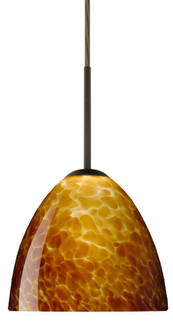 Besa Sasha LED Pendant 1Bt Amber Cloud Bronze 1x9W LED (127|1BT-757218-LED-BR)