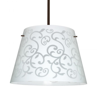 Besa Amelia 18 LED Pendant 1KT White Damask Bronze 3x11W LED (127|1KT-4394WD-LED-BR)