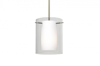 Besa Pahu 8 LED Pendant 1Tt Clear/Opal Satin Nickel 1x11W LED (127|1TT-C00607-LED-SN)