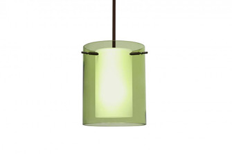 Besa Pahu 8 LED Pendant 1Tt Transparent Olive/Opal Bronze 1x11W LED (127|1TT-L00607-LED-BR)