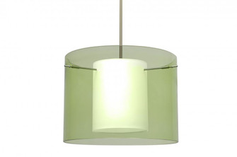 Besa Pahu 16 LED Pendant 1Tt Transparent Olive/Opal Satin Nickel 1x11W LED (127|1TT-L00707-LED-SN)