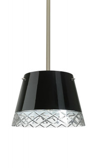 Besa Amelia 12 LED Pendant 1TT Black/Hand-Cut Satin Nickel 1x11W LED (127|1TT-4393BC-LED-SN)