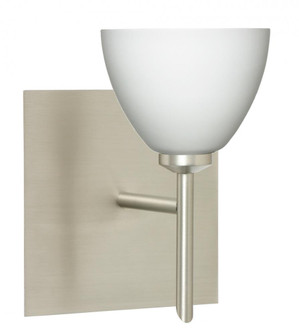 Besa Divi Wall With SQ Canopy 1SW Opal Matte Satin Nickel 1x40W G9 (127|1SW-185807-SN-SQ)
