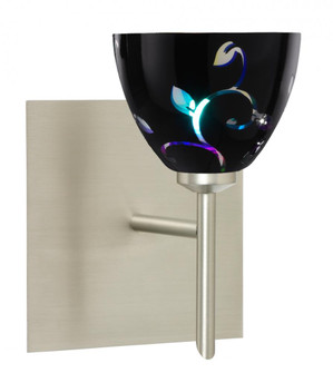 Besa Divi Wall With SQ Canopy 1SW Black Dicro Vine Satin Nickel 1x40W G9 (127|1SW-1858VB-SN-SQ)
