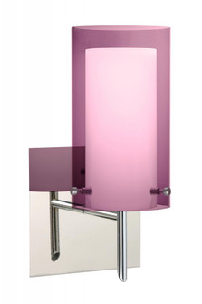Besa Pahu 4 Wall With SQ Canopy 1SW Transparent Amethyst/Opal Chrome 1x40W G9 (127|1SW-A44007-CR-SQ)