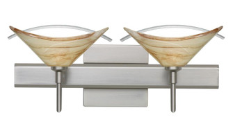 Besa Wall With SQ Canopy Hoppi Satin Nickel Mocha/Clear 2x40W G9 (127|2SW-181305-SN-SQ)