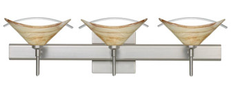 Besa Wall With SQ Canopy Hoppi Satin Nickel Mocha/Clear 3x40W G9 (127|3SW-181305-SN-SQ)