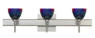 Besa Divi Wall With SQ Canopy 3SW Black Dicro Wavy Satin Nickel 3x40W G9 (127|3SW-1858DW-SN-SQ)