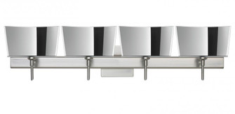 Besa Groove Wall With SQ Canopy 4SW Mirror-Frost Satin Nickel 4x40W G9 (127|4SW-6773MR-SN-SQ)