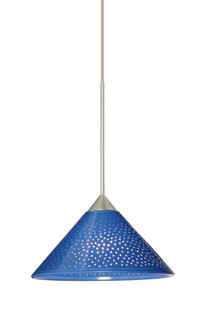 Besa Pendant Kona Satin Nickel Blue Starpoint 1x5W LED (127|1XC-282484-LED-SN)