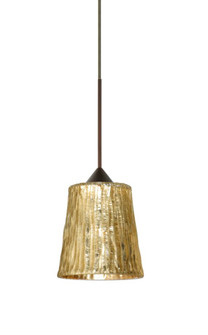 Besa Pendant Nico 4 Bronze Stone Gold Foil 1x5W LED (127|1XT-5125GF-LED-BR)