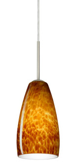 Besa Chrissy Pendant Satin Nickel Amber Cloud 1x40W Halogen (127|1BT-150918-HAL-SN)