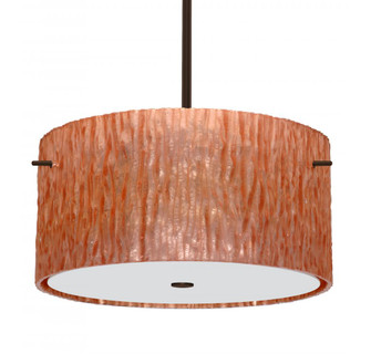Besa Stem Pendant Tamburo 16 Bronze Stone Copper Foil 3x100W Medium Base (127|1KT-4008CS-BR)