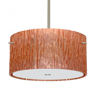 Besa Stem Pendant Tamburo 16 Satin Nickel Stone Copper Foil 3x100W Medium Base (127|1KT-4008CS-SN)