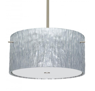 Besa Stem Pendant Tamburo 16 Satin Nickel Stone Silver Foil 3x100W Medium Base (127|1KT-4008SS-SN)
