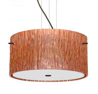 Besa Pendant Tamburo 16 Bronze Stone Copper Foil 3x100W Medium Base (127|1KV-4008CS-BR)