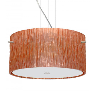 Besa Pendant Tamburo 16 Satin Nickel Stone Copper Foil 3x100W Medium Base (127|1KV-4008CS-SN)