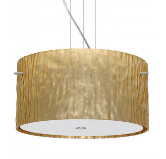 Besa Pendant Tamburo 16 Satin Nickel Stone Gold Foil 3x100W Medium Base (127|1KV-4008GS-SN)