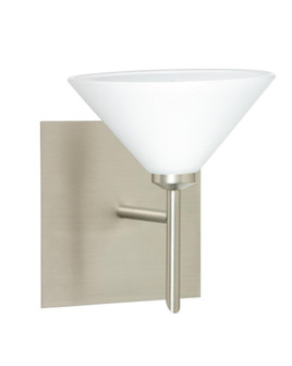 Besa Wall With SQ Canopy Kona Satin Nickel White 1x40W G9 (127|1SW-117607-SN-SQ)