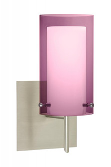 Besa Pahu 4 Wall With SQ Canopy 1SW Transparent Amethyst/Opal Satin Nickel 1x40W G9 (127|1SW-A44007-SN-SQ)