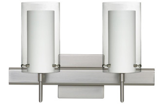 Besa Pahu 4 Wall With SQ Canopy 2SW Clear/Opal Satin Nickel 2x40W G9 (127|2SW-C44007-SN-SQ)