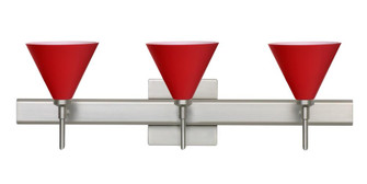 Besa Wall With Sq Canopy Kani Satin Nickel Ruby Matte 3x40W G9 (127|3SW-5121RM-SN-SQ)