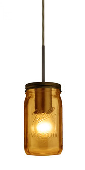Besa Pendant Milo 4 Bronze Amber 1x40W Medium Base A15 (127|1JC-MILO4AM-BR)