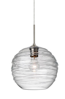 Besa Wave 10 Pendant Satin Nickel Clear 1x60W Medium Base (127|1JC-462761-SN)