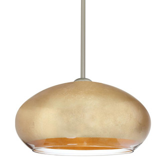 Besa Brio 14 Stem Pendant Satin Nickel Gold Foil 1x75W Medium Base (127|1TT-4345GF-SN)
