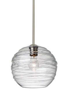 Besa Wave 10 Stem Pendant Satin Nickel Clear 1x60W Medium Base (127|1TT-462761-SN)