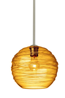 Besa Wave 10 Stem Pendant Satin Nickel Amber 1x60W Medium Base (127|1TT-462782-SN)