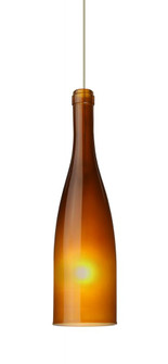 Besa Pendant Botella 10 Satin Nickel Amber Frost 1x35W Halogen (127|RXP-1684AF-SN)