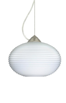 Besa Pape 10 Pendant 1Kx Opal Ribbed Satin Nickel 1x75W Medium Base (127|1KX-491207-SN)