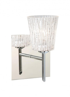 Besa Wall With SQ Canopy Nico 4 Chrome Glitter Stone 1x40W G9 (127|1SW-5125GL-CR-SQ)
