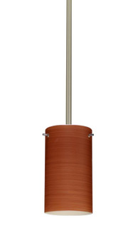 Besa Stem Stilo 7 Pendant Satin Nickel Cherry 1x40W B10 Med (127|1TT-4404CH-MED-SN)