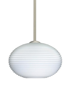 Besa Stem Pendant Pape 10 Satin Nickel Opal Ribbed 1x75W Medium Base (127|1TT-491207-SN)