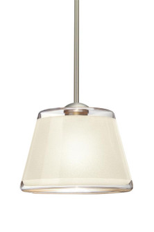 Besa Stem Pendant Pica 9 Satin Nickel White Sand 1x75W Medium Base (127|1TT-PIC9WH-SN)