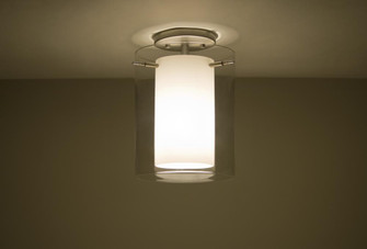 Besa Ceiling Pahu 8 Satin Nickel Clear/Opal 1x11W LED (127|1KM-C00607-LED-SN)