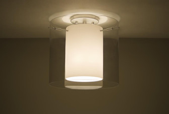 Besa Ceiling Pahu 12 Satin Nickel Clear/Opal 1x11W LED (127|1KM-C18407-LED-SN)