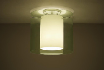 Besa Ceiling Pahu 12 Satin Nickel Transparent Olive/Opal 1x11W LED (127|1KM-L18407-LED-SN)