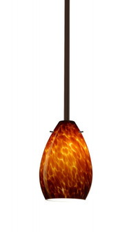 Besa Pera 6 Stem Pendant Bronze Amber Cloud 1x40W Halogen (127|1TT-171318-HAL-BR)