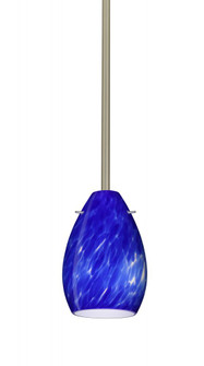 Besa Pera 6 Stem Pendant Satin Nickel Blue Cloud 1x40W Halogen (127|1TT-171386-HAL-SN)