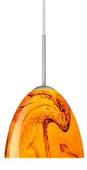 Besa Sasha Pendant Satin Nickel Habanero 1x50W B10 Med (127|1BC-7572HB-MED-SN)